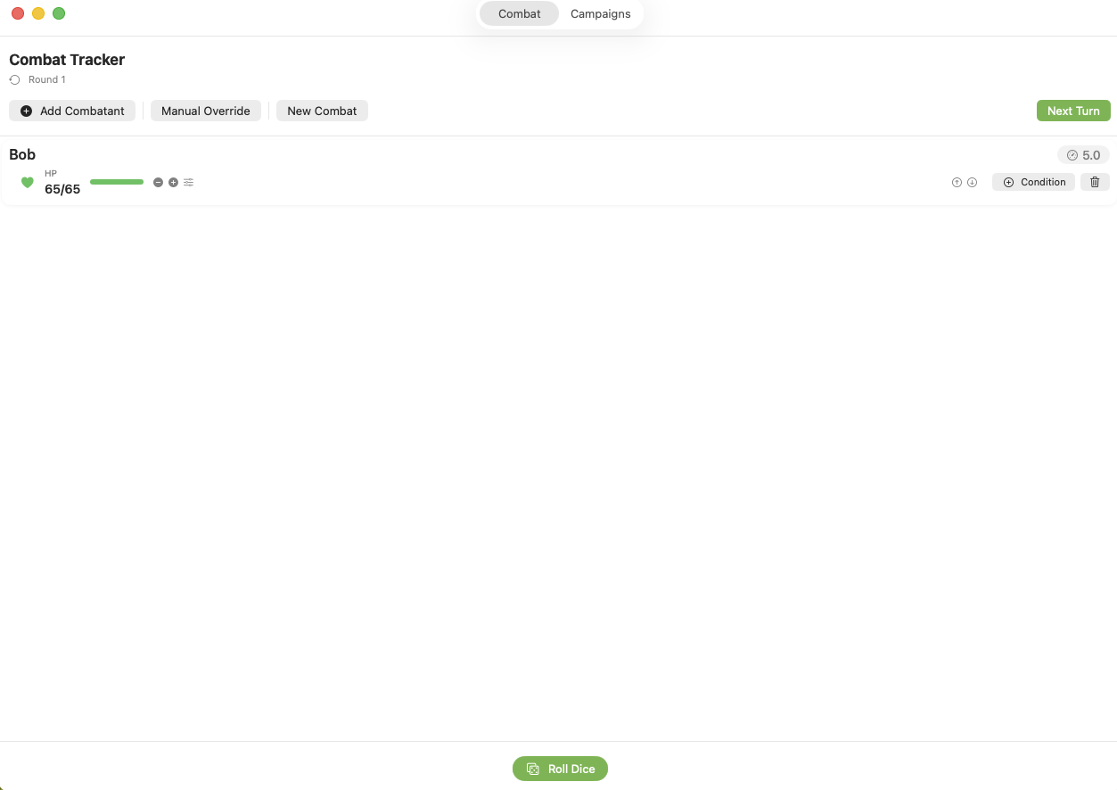 Combat Tracker Mac 1