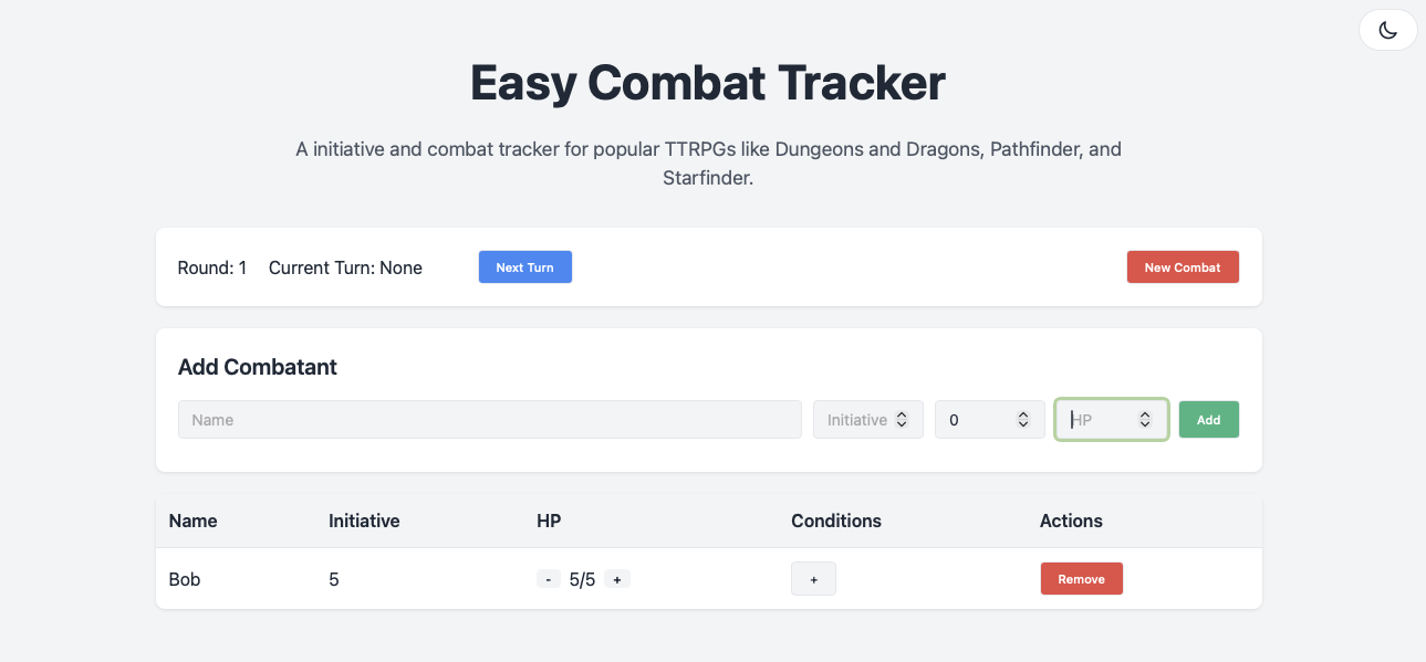 Easy Combat Tracker